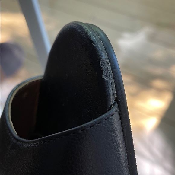 Le Dame - Rori Black Leather Peep Toe Wedge 12.5 W - Picture 9 of 12